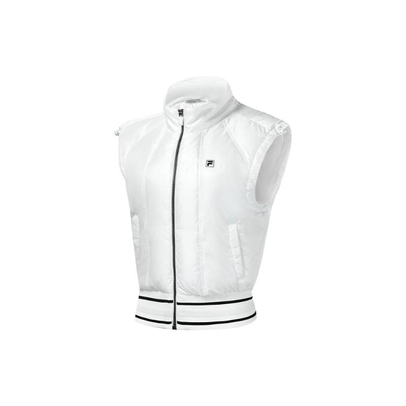 FILA Golf Series Line Stand Collar Casual Down Vest Women vest Jade-White A11W315905FWT
