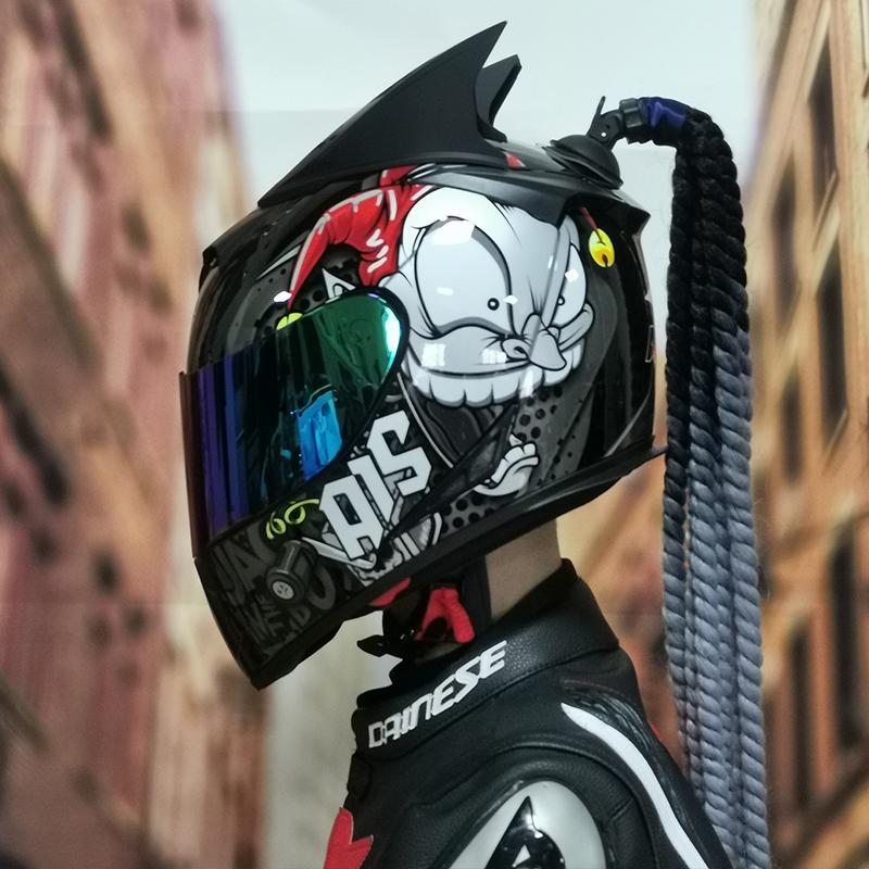 AIS motorcycle helmet men and women personality full helmet four seasons universal Bluetooth slot DOT ECE