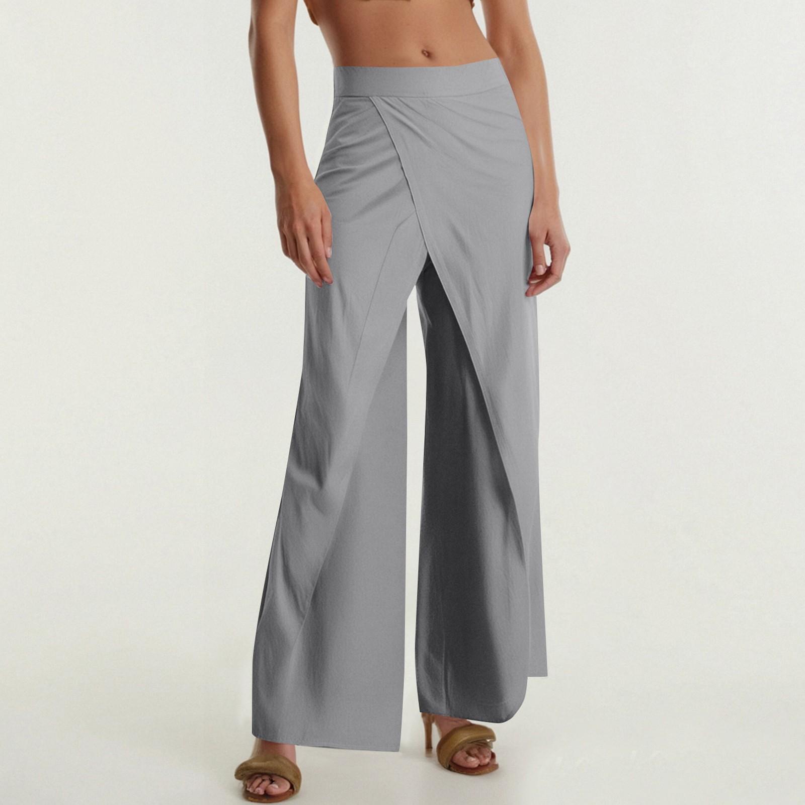 

Женские модные однотонные спортивные штаны для фитнеса и йоги, широкие брюки XXL