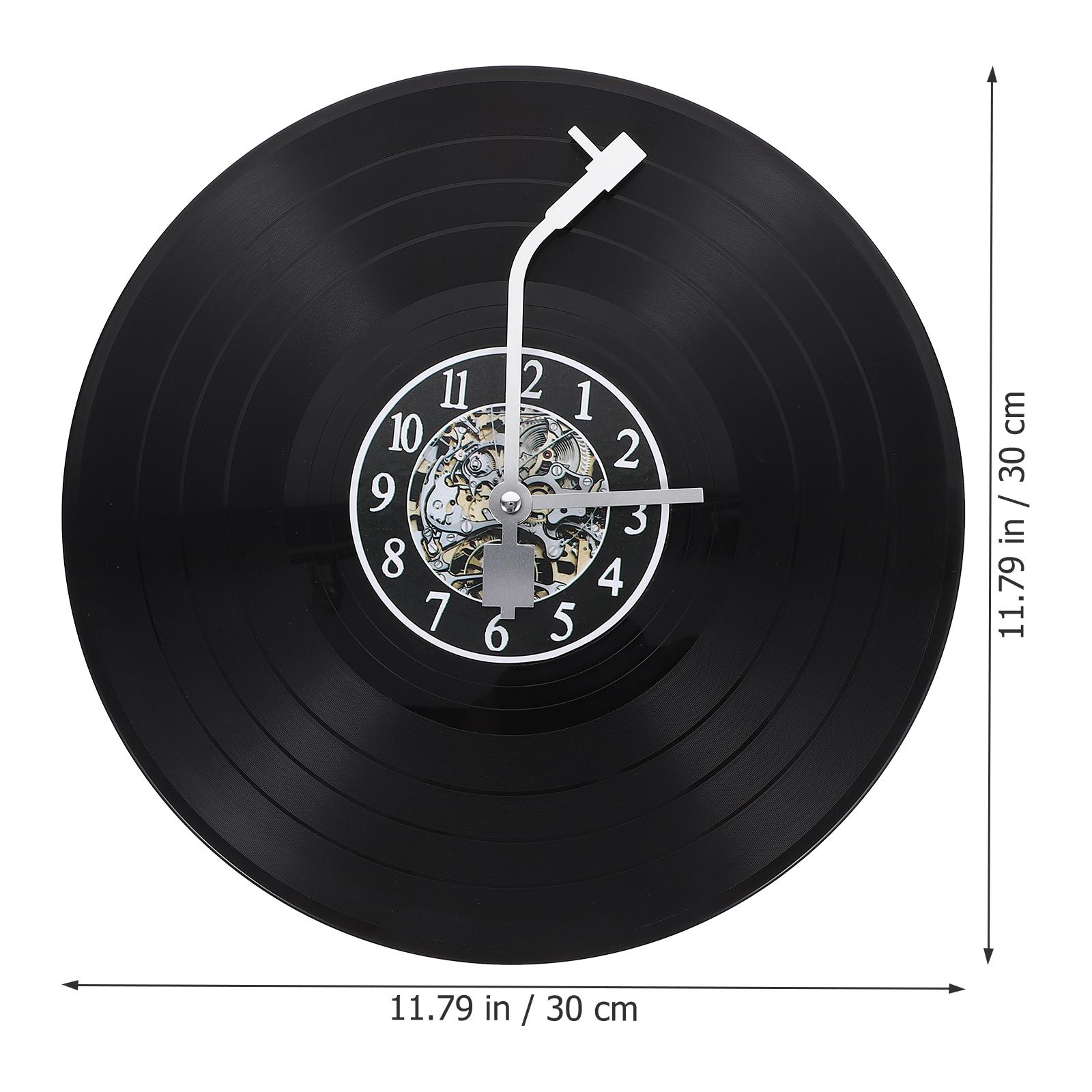 

European Retro Ultra-Quiet Clock Creative Vinyl Record Shape Wall Clock Decorative Indoors Wall Clock Home Decor