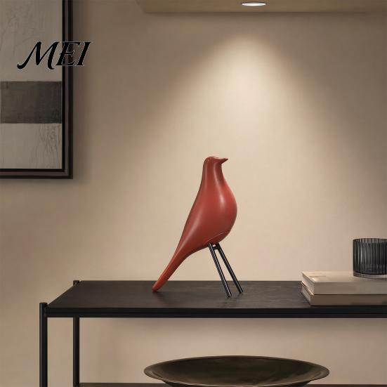 Compact Decorative Piece Nordic Style Bird Desktop Decor, Medieval Table Minimalist Streamlined Design Statue for Home Office Bookshelf Mantelpiece