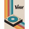 Retro Vinyl Record Print Mid Century Music Minimal Pastel Poster Colorful Wall Art Trendy Minimalist Turntable Home Room Decor