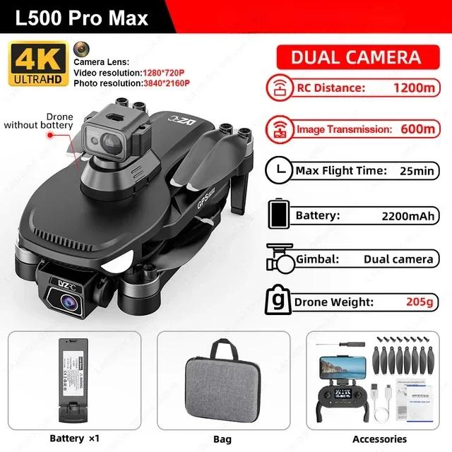 L500 PRO MAX Drone 4K Professional HD Dual Camera UAV 360° Obstacle Avoidance Brushless GPS 5G WIFI Drones FPV RC Quadcopter Toy