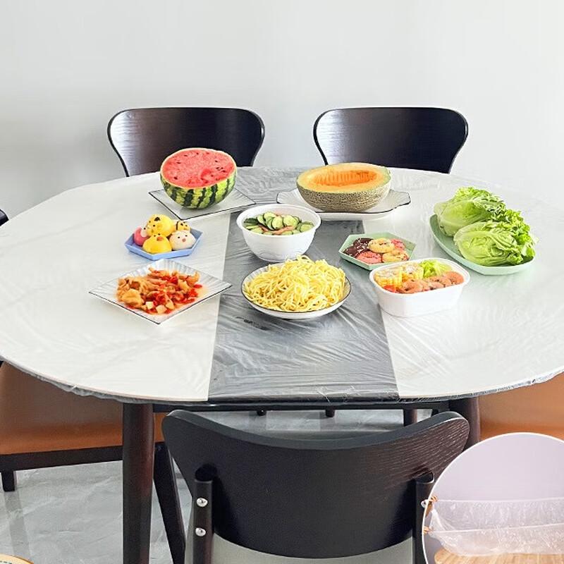 Zhi Shi Disposable Transparent Elastic Tablecloths (20 Count)