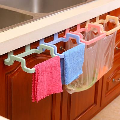 Trash Rack Storage Garbage Bag Holder Cupboard Door Back Kitchen Garbage Rubbish Bag Cabinet Hanging Kitchen Organizer