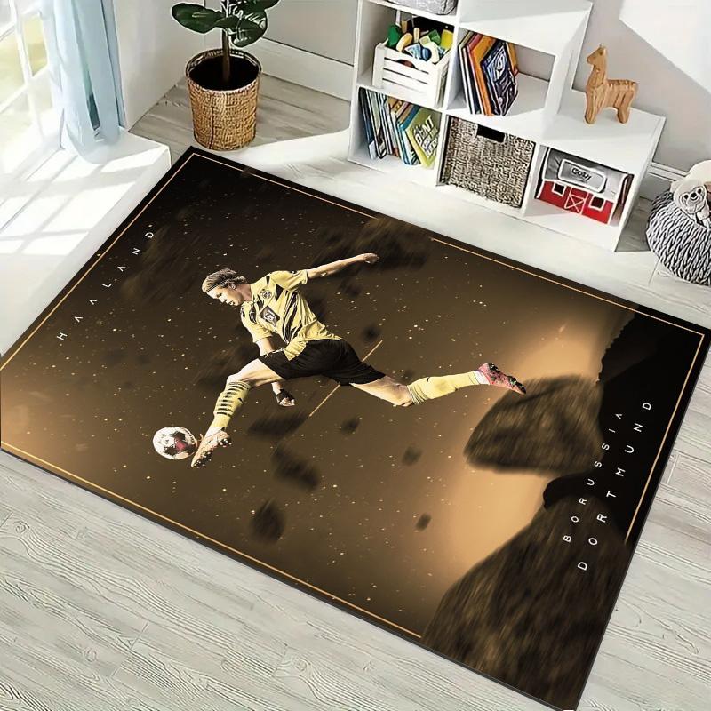 Erling Haaland Borussia Dortmund Football Rug Non Slip Floor Carpet Living Room Game Room Soccer Fan Gift