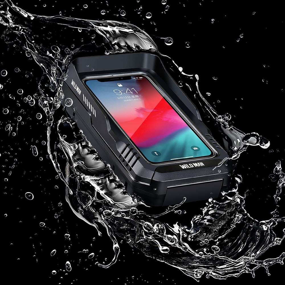 WILD MAN 0.6L MTB Bike Handlebar Mobile Phone Case Waterproof for Electric Scooter Motorcycle Touch Screen Mobile Phone Holder