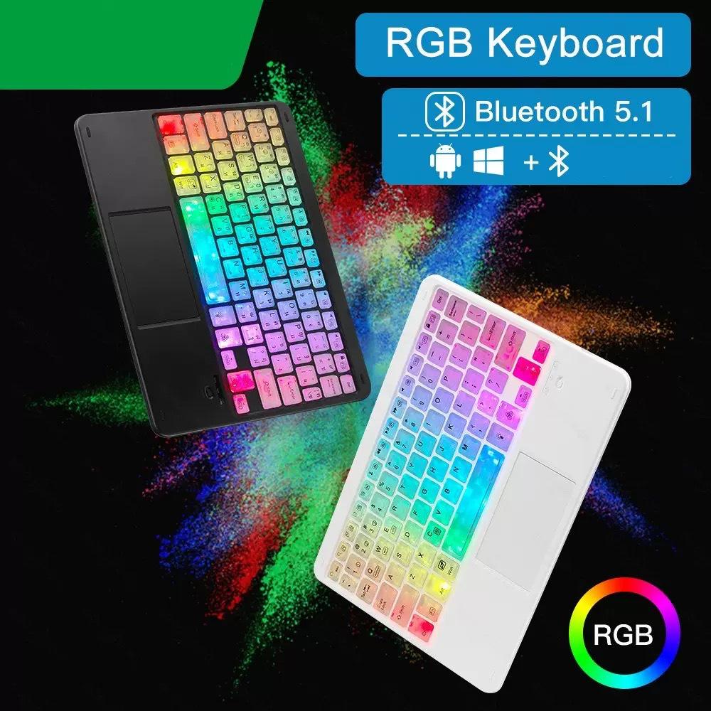 Luminous Bluetooth Touchpad Keyboard: Portable, Rechargeable & Compatible with iPad, Phone, Tablet