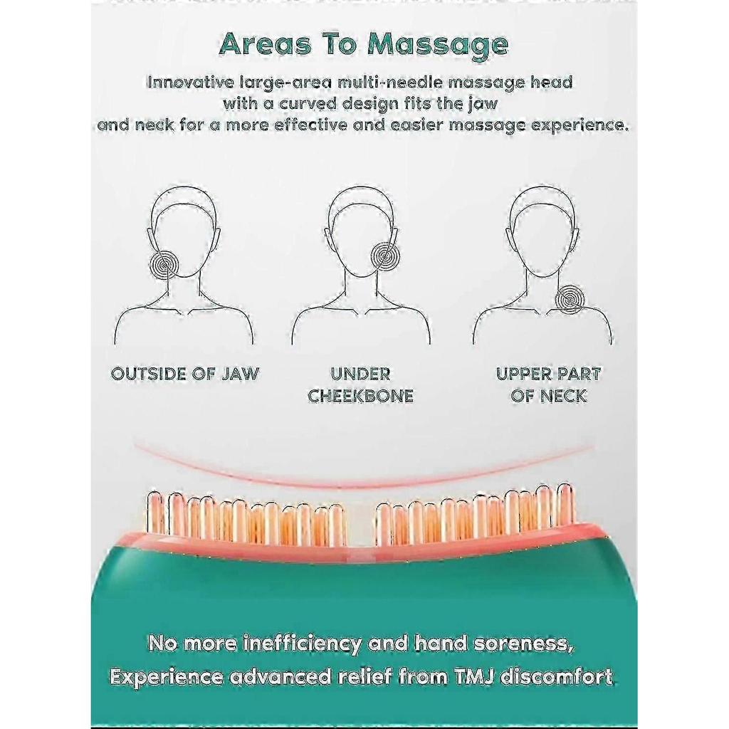 TMJ Pain Relief Jaw Neck Massager Vibration Heating Therapy Ergonomic Multi-needle Massager for Jaw Neck Pain Relief
