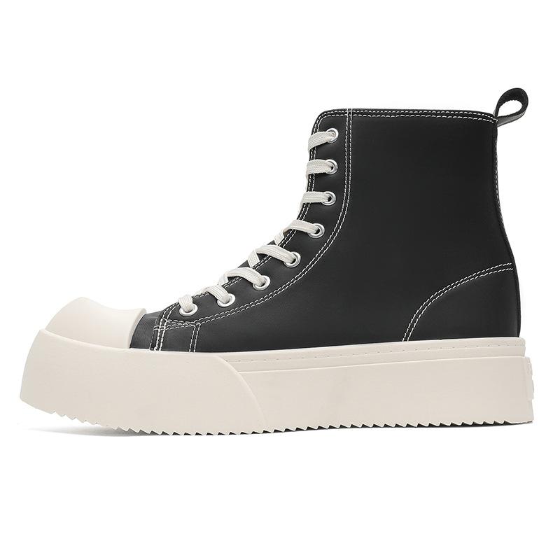 High-top shoes men's spring minimalist big-headed milk-scented baseplate shoes high street platform derby shoes men's commuter casual leather shoes