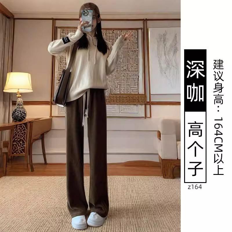 European Cotton Lint Wide-leg Pants Women's Spring and Autumn New High-waisted Straight-leg Pants Loose and Thin Casual Yamamoto Pants