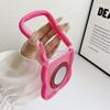 Applicable To Samsung ZFlip7 Rotating Mirror Holder Mobile Phone Case Skin Feeling Wave Zflip6/5 Folding PC Protective Case