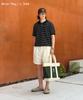 CUZNELLO Cool Cotton Striped Polo Short Sleeve Knit_Navy