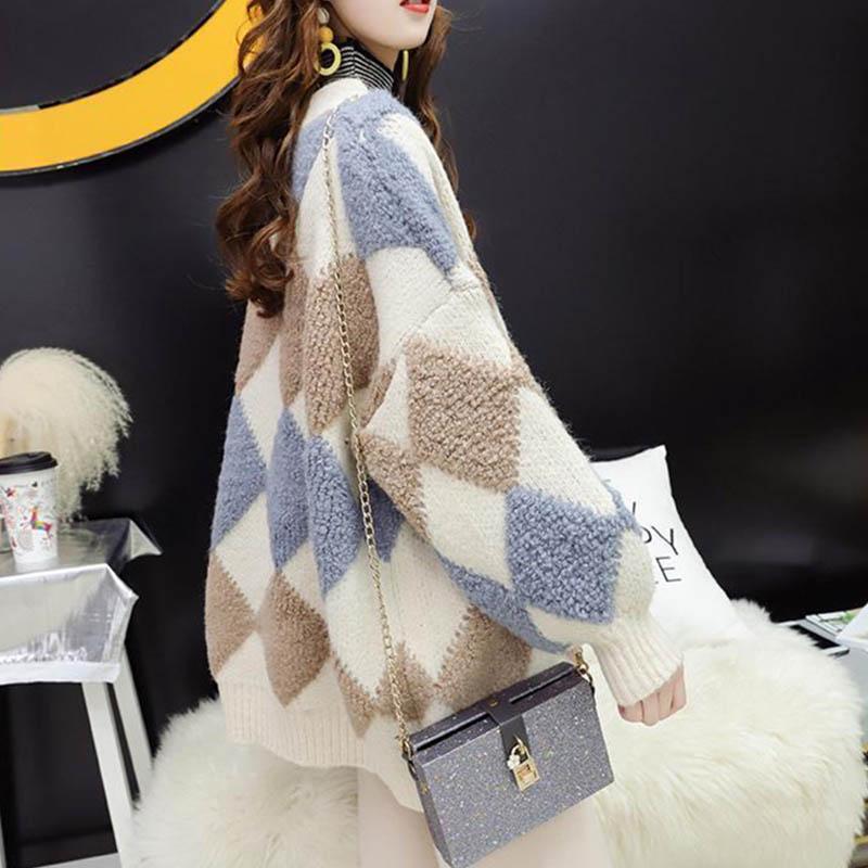 Knitted Cardigan Women's Fall/winter Loose Sweater Jacket Plus Size Women's Trend