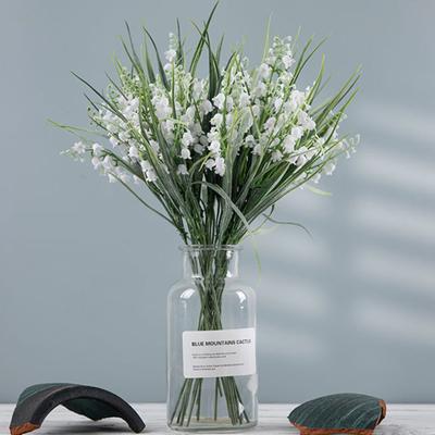 Fake Grass Decor Eco-friendly Realistic Pastoral Style Artificial Grass Artificial Plant Leaves Home Wedding Party Ornament Fake Bellflower