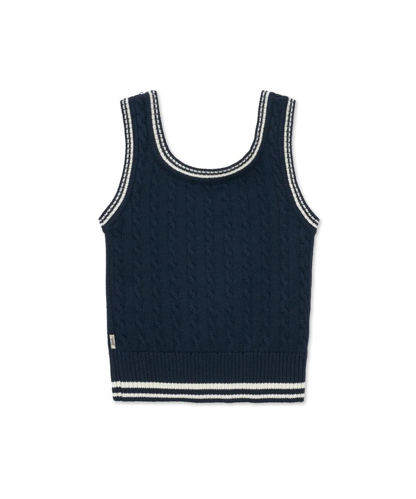YALE Cable Knit Sleeveless_Navy