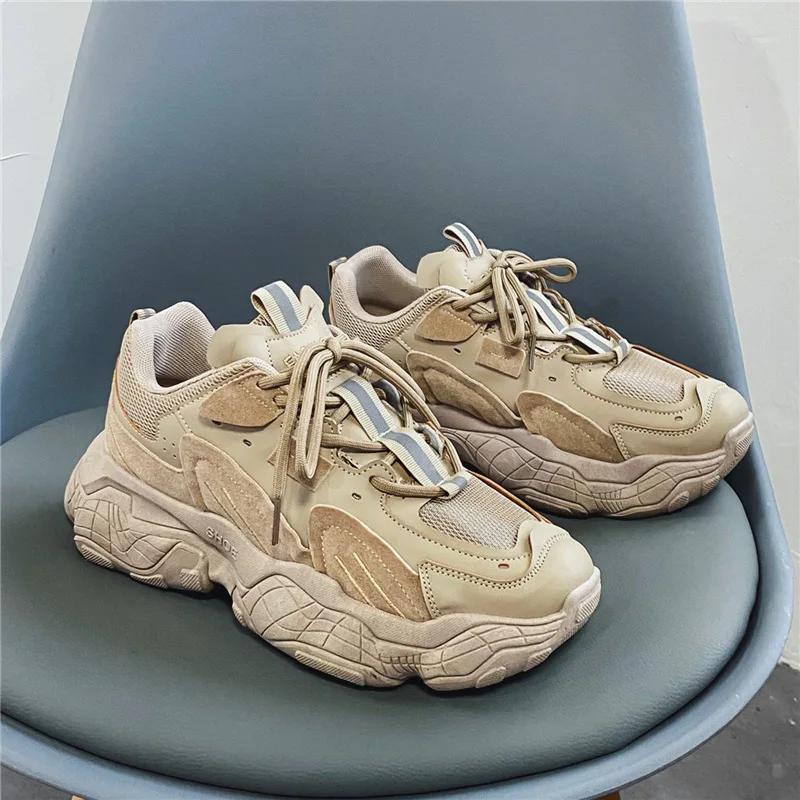 

2024latest men s mesh breathable and comfortable casual shoes with thick sole and raised soft sole running sports shoes sneakers 44 хаки