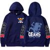 One Piece Anime Luffy Print Fleece Hoodie – Long-Sleeve, Five-Speed