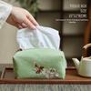 Embroidered Brocade Tea Table Tissue Box