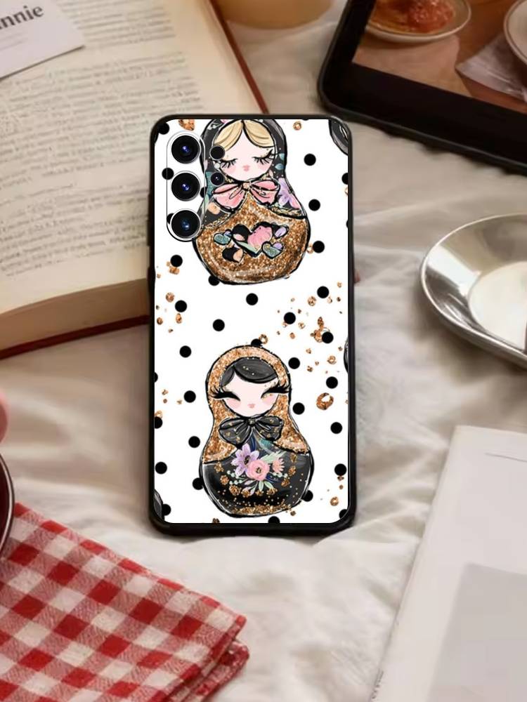 D-Russian Dolls Matryoshka Phone Case For Samsung S26,S25,S24,S23,S22,S21,S20,Plus,Fe,Lite,Others Black Cover Samsung S25Plus