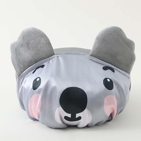 3D Animal Design Kids Shower Cap Polyester All Match Bright-colored Bath Cap for Dorm