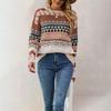 Autumn/Winter 2026 Women's Retro Diamond Jacquard Multicolor Patchwork Knit Pullover Sweater