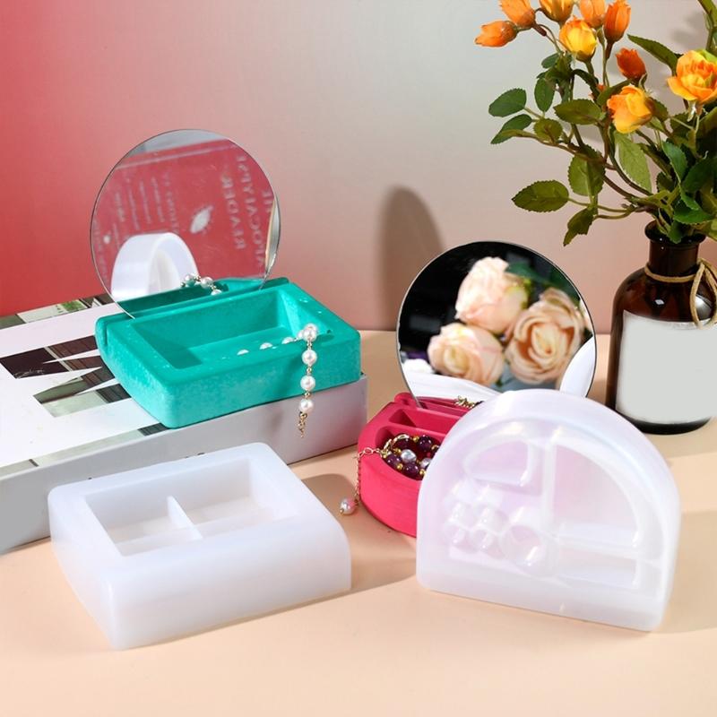 Flexible Silicone Mould for Creating Storage Container Jewelry Storage Box Mould Square/Semicircle Case Making Mold