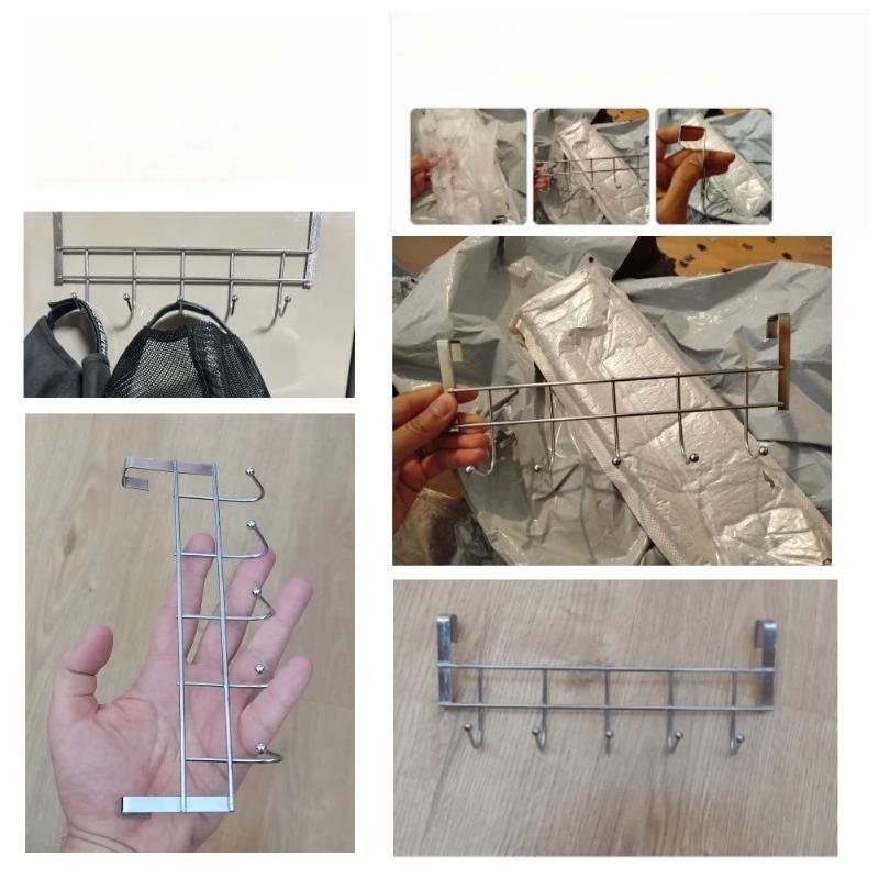 Stainless Steel Hook Cabinet Door Back Rack, Small Door Hooks, Room Clothing and Towel Storage Rack