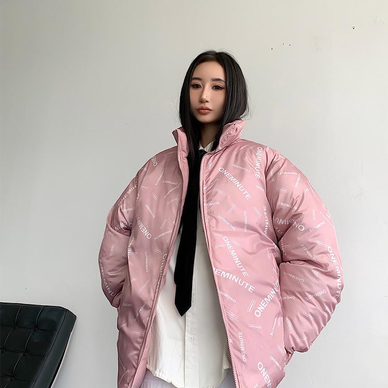 Winter Clothes New Men and Women with The Same Size Short Two-sided Cotton-padded Clothes Stand Collar Double-sided Couples Coat.