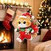 Christmas Tree Pendant Cat with Hanging Rope, 2D Flat Acrylic Ornament for Xmas Holiday Home Decor Decoration, Cute Decor, Party Supplies Car