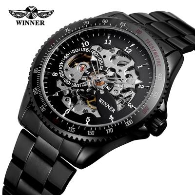 WINNER Nuevo Reloj Mecánico Automático de Moda y Ocio para Hombre con Esfera Calada y Movimiento Mecánico