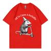 Off To Cause A Kerfuffle Opossum Scooter Funny Tshirt High Street Fashion Trend T Shirt Unisex Unisex Casual Loose Summer Tshirts