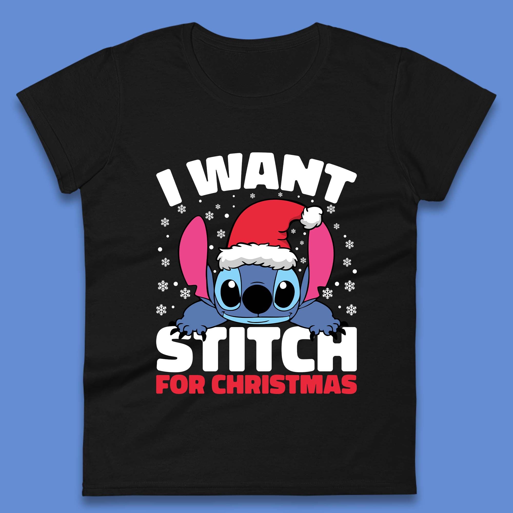 I Want Sticth For Christmas Womens T-Shirt Mens Tops Tees Unisex 2XL