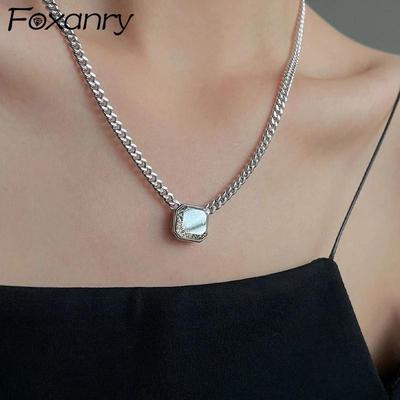 Colar de corrente grossa para mulheres, elegante, punk, vintage, casais, zircônia brilhante, joias de festa