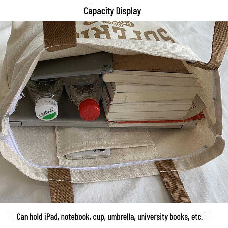 Retro Canvas-Tragetasche im japanischen Stil - Damen-Schultertasche mit großem Fassungsvermögen für Reisen, Yoga und Studenten