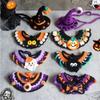 Handmade Cat Collars Cats Nacklace Decoration Halloween Decorative Scarfs For Pets Cat Accessiorie Hallow Pumpkin Collars Decor