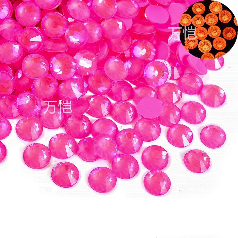 Nail Art Luminous Flat Bottom Diamond Glass Crystal Fluorescent Diamond Diy Rhinestone Nail Jewelry Accessories