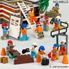 M8123 Construction Workers Urban Engineering Minifigures Children Assemble Small Particle Building Block Toys