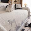 French Zebra Printed Sofa Towel with Tassels All-Inclusive Sofa Cover for Four Seasons Multifunctional Blanket for Home Office