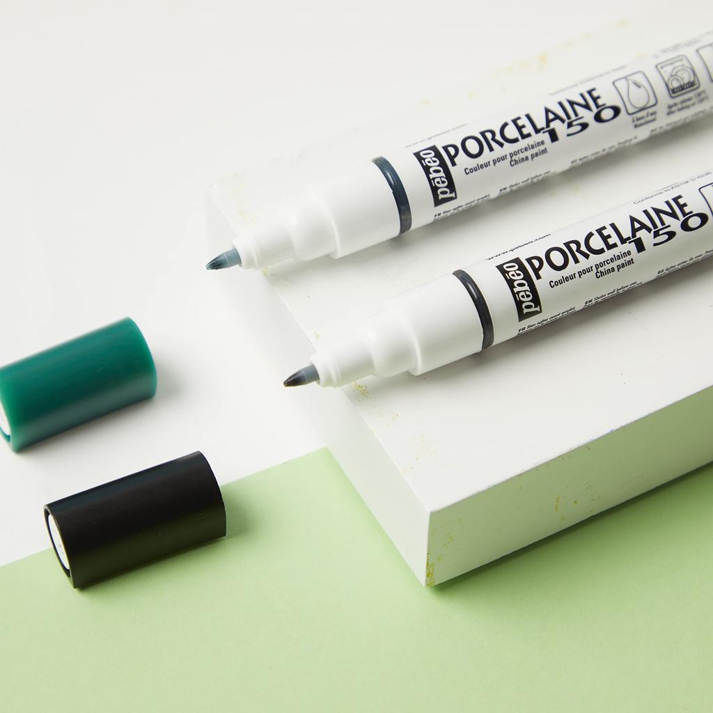 Pebeo Porcelain 150 Acrylic Markers for Ceramics X 9 Color Assortment Set Water-Based - 0.7mm