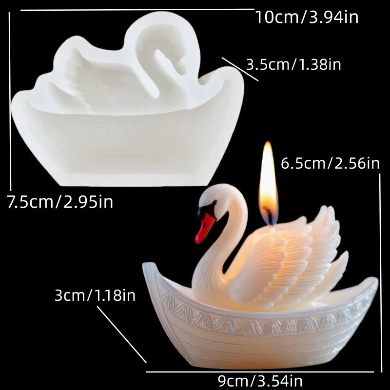 

лодка белый лебедь свеча силиконовая форма красивый белый лебедь форма из смолы на борту белый лебедь цемент гипс форма поделки формы