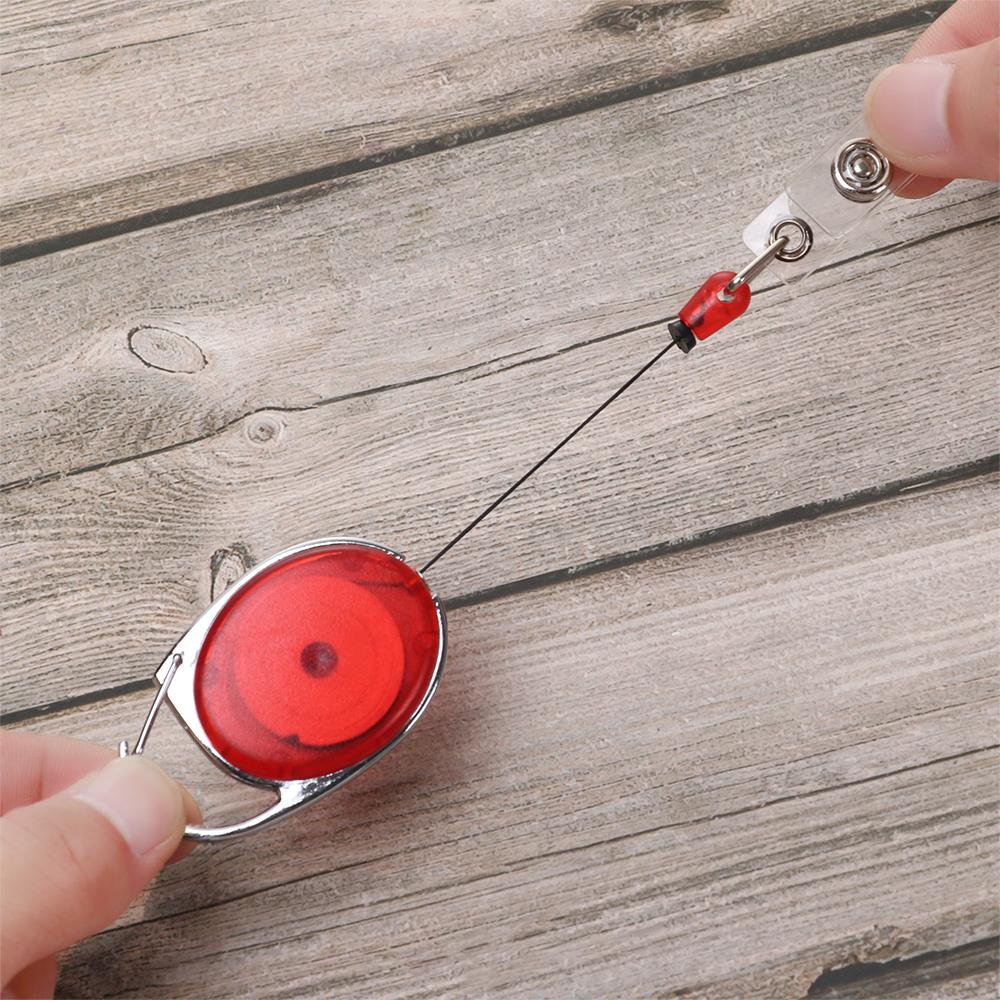 Durable Office Supplies Anti-Lost Clip Clip ID Name Card Key Ring Lanyards Retractable Badge Holder