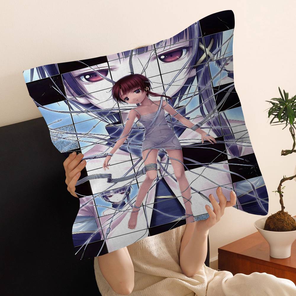 Serial Experiments Lain Anime Cushion Cover Pillowcase Upholstery Sofa Throw Pillow Home Decor Pillowcas