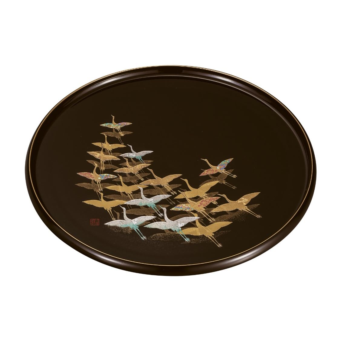 

Maeju Lacquerware 10.0mm Round Tray with Thousand Cranes (T) 6M-121