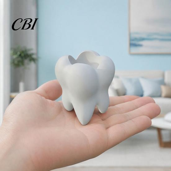 Ornamental Storage Container Tooth Shape Toothbrush Holders for Bathrooms, Creative Pen Holder Decorative Box Desktop, Home Decor