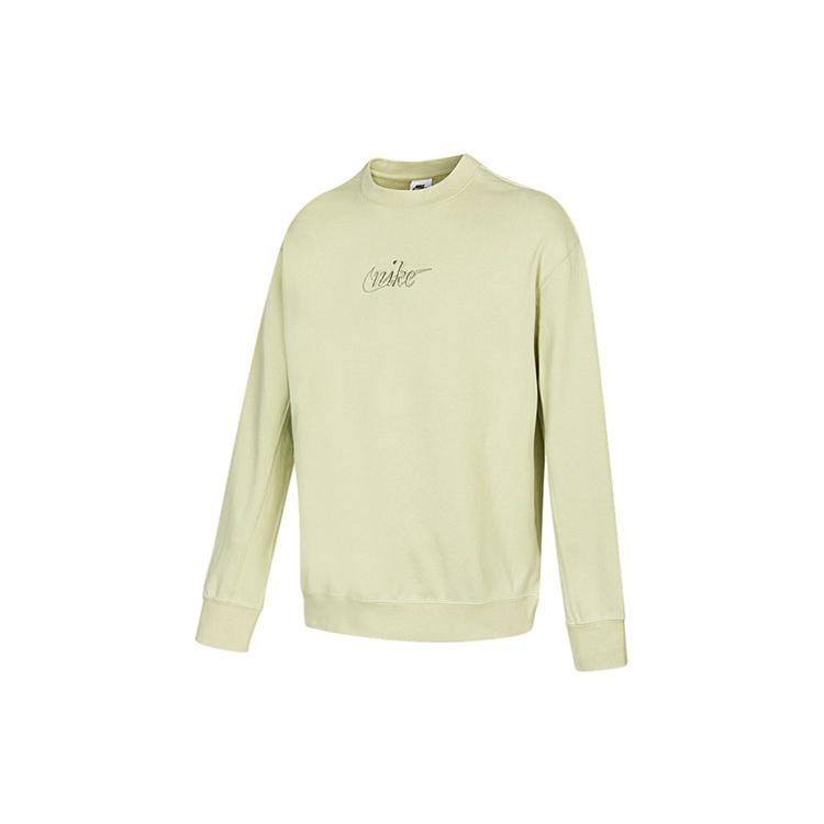 Men s Nike Embroidered Logo Sports Round Neck Pullover Green DR7836-371 XL