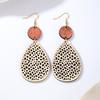 1 Pair Of Hollow Mesh Water Droplet Earrings, Retro Hook Earrings, Suitable For Daily Wear