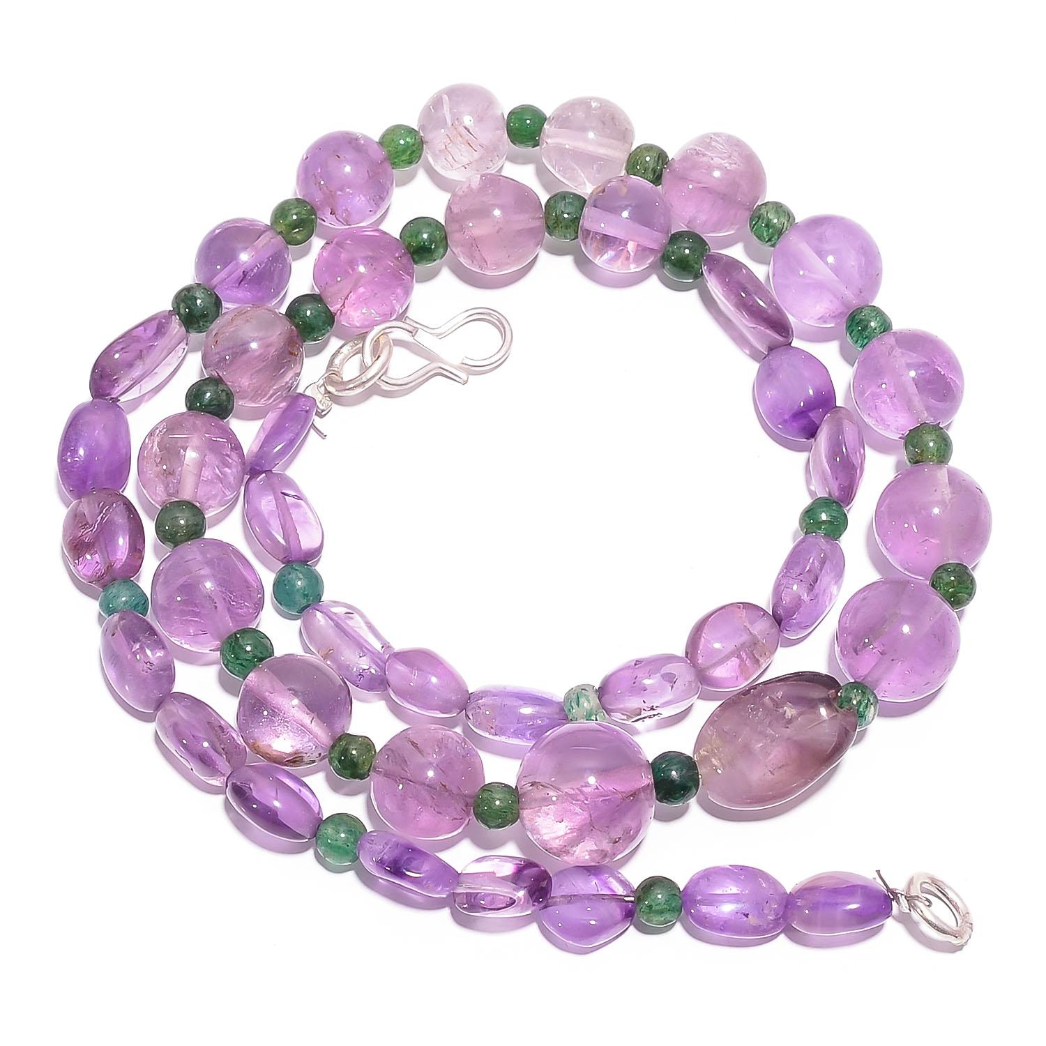 

Натуральный аметист, зеленый авантюрин, ожерелье из бусин 4-14 мм, 18 UB-7830 UB-7830