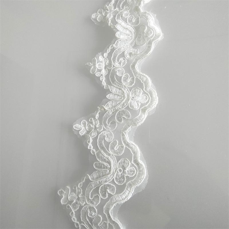 Polyester Car Bone Lace, Wedding Veil, Dress Accessories, White Car Stock Lace