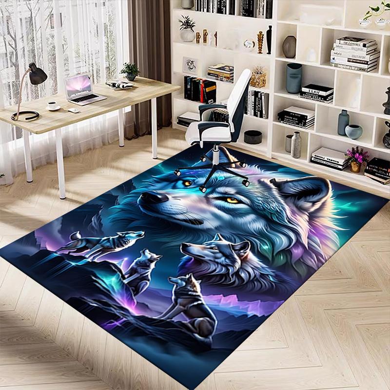 1pc Wolf Pack Night Carpet Anti Slip Polyester Floor Mat for office.Bedroom